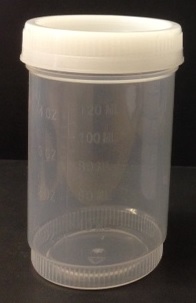 Specimen Container, 120mL, No Label, Non-Sterile, Cap Color: White (QTY. 80 per Case) - Click Image to Close